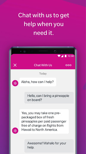 Captura de pantalla de Hawaiian Airlines