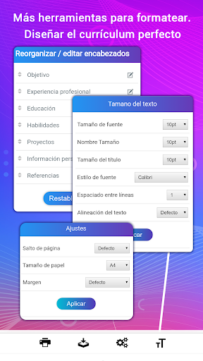 Captura de pantalla de Currículum vítae Crear CV PDF