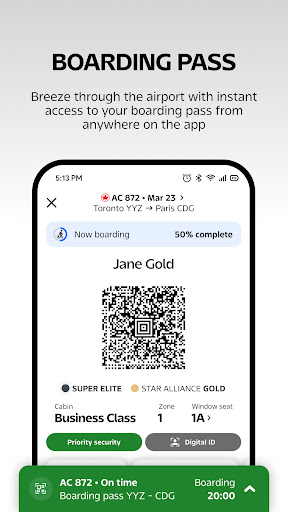 Captura de pantalla de Air Canada + Aeroplan