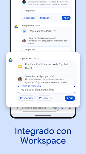 Captura de pantalla de Google Chat