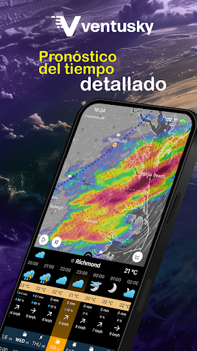 Captura de pantalla de Ventusky: Tiempo & Radar