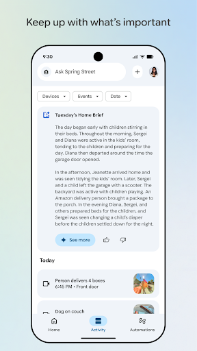 Captura de pantalla de Google Home