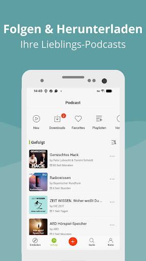 Pod Bean des Podcast-Players Screenshot