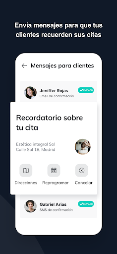 Captura de pantalla de Fresha para negocios