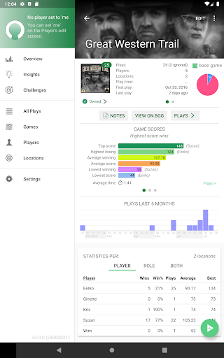 Captura de pantalla de Board Game Stats