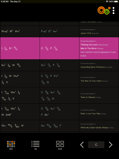 Captura de pantalla de Oolimo Guitar Chords