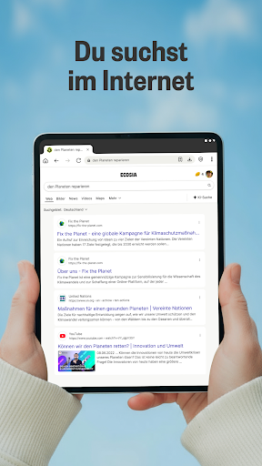 Ecosia Klimapositiver Browser Screenshot