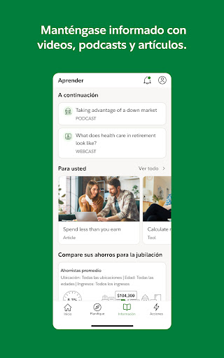 Captura de pantalla de NetBenefits - Fidelity at Work