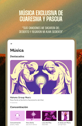 Captura de pantalla de Hallow: Meditación católica