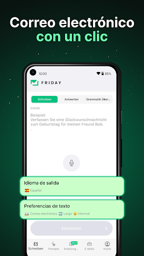 Captura de pantalla de Friday: Asistente de email IA