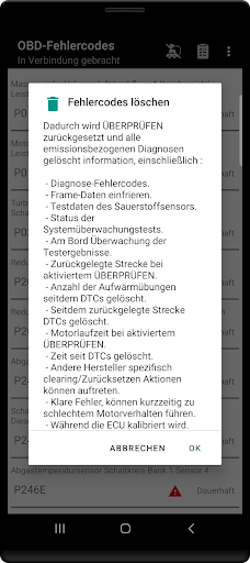 Tor OBD2 Diagnose Screenshot