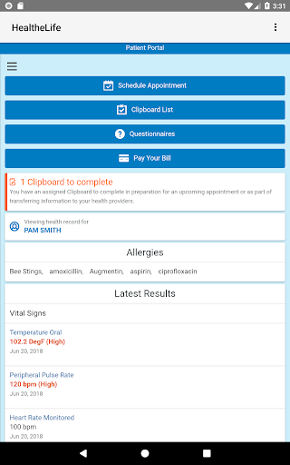 Captura de pantalla de HealtheLife