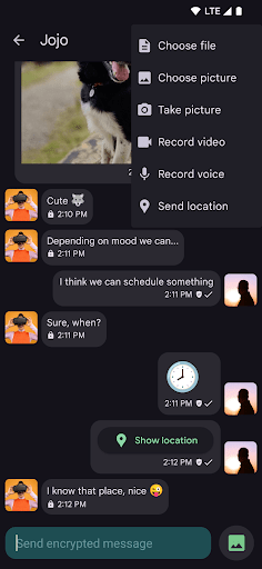 Captura de pantalla de Conversations (Jabber / XMPP)