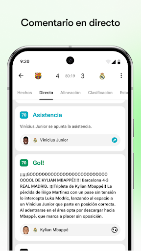 Captura de pantalla de FotMob - Resultados de fútbol