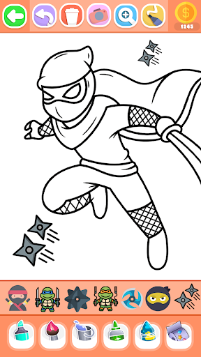 Boys Ninja Coloring & Memory screenshot