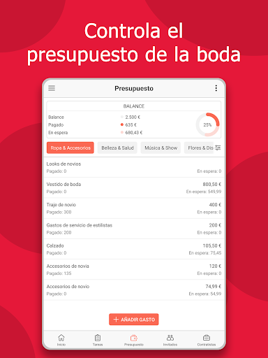 Captura de pantalla de Planificador de bodas - MyWed