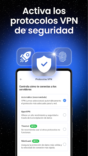 Captura de pantalla de VPN Lumos: VPN fácil de usar