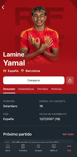 Captura de pantalla de UEFA EURO y Nations League