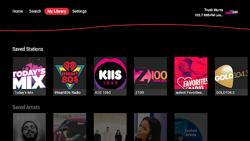 Captura de pantalla de iHeartRadio for Google TV