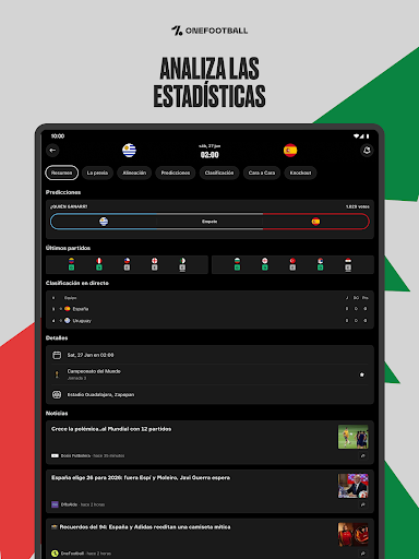 Captura de pantalla de OneFootball: Resultados Fútbol