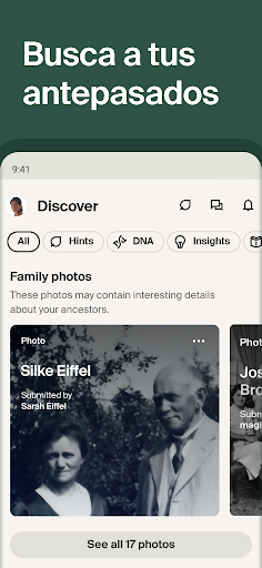 Captura de pantalla de Ancestry: Tu historia y ADN