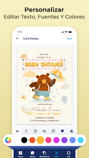 Captura de pantalla de Diseño tarjeta de invitación