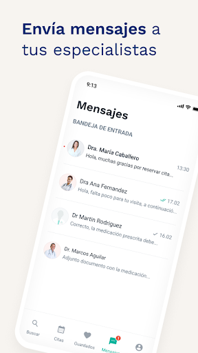 Captura de pantalla de Doctoralia: pide citas médicas