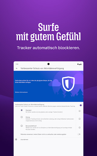 Firefox: Privater Browser Screenshot
