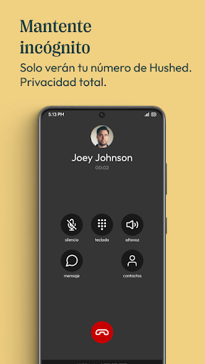 Captura de pantalla de Hushed 2do número de teléfono
