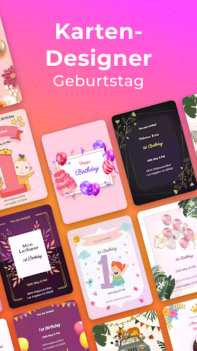 Einladungskarte zum Geburtstag Screenshot