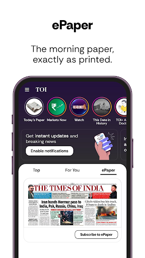 Captura de pantalla de TOI English News, Daily ePaper