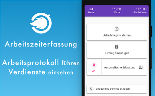 TSQ Arbeitszeiterfassung Screenshot