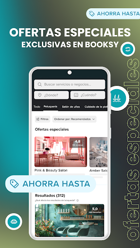 Captura de pantalla de Booksy para clientes