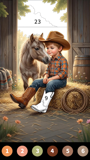 Captura de pantalla de Wild West Color by Number Book