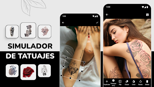 Captura de pantalla de Simular y Diseñar Tatuajes