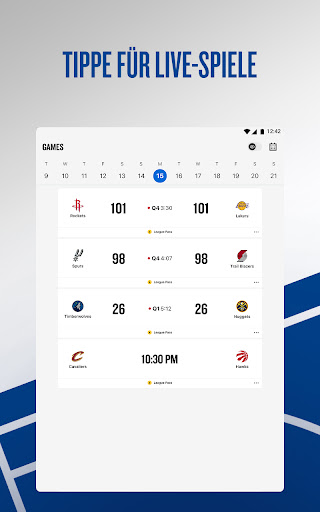 NBA: Live-Spiele & Spielstände Screenshot