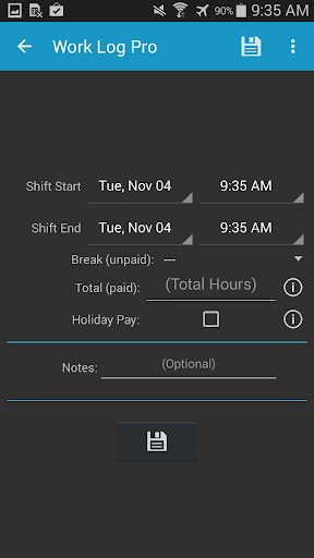 Captura de pantalla de Work Log Pro