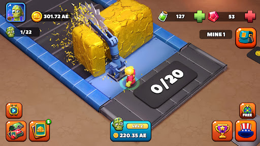 Captura de pantalla de Idle Zombie Miner: Gold Tycoon