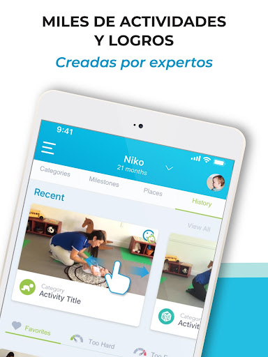 Captura de pantalla de BabySparks - Actividades y Log