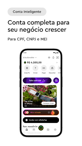 Captura de pantalla de InfinitePay Tap, Conta, Cartão