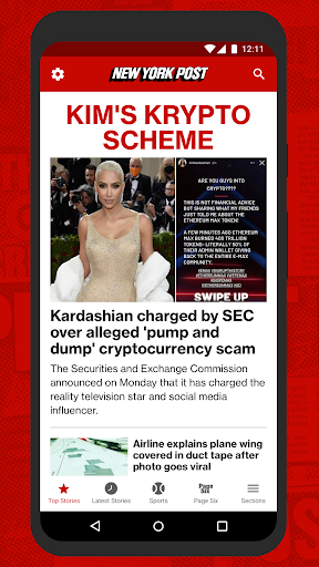 Captura de pantalla de New York Post for Phone
