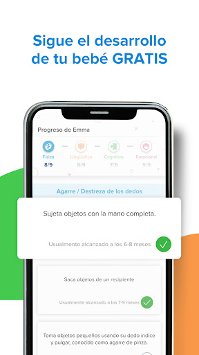 Captura de pantalla de Kinedu: Desarrollo del Bebé