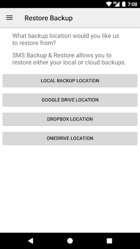 Captura de pantalla de SMS Backup & Restore Pro