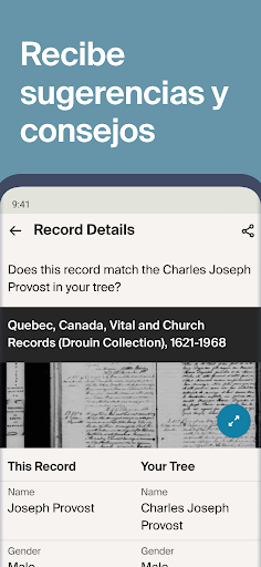 Captura de pantalla de Ancestry: Tu historia y ADN