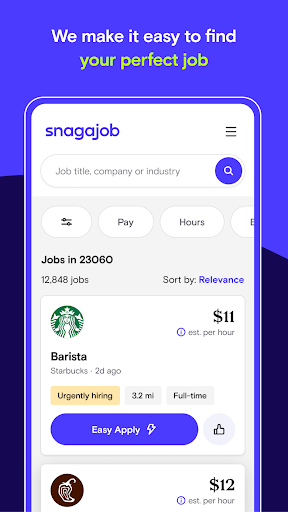 Captura de pantalla de Snagajob - Jobs Hiring Now
