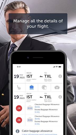 Captura de pantalla de Turkish Airlines Flight Ticket