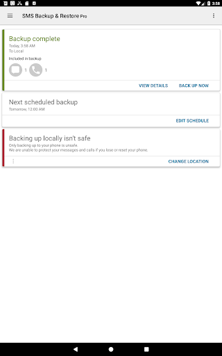 Captura de pantalla de SMS Backup & Restore Pro