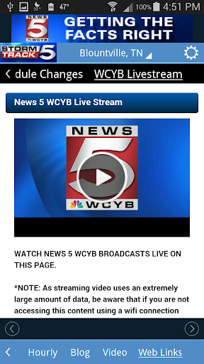 Captura de pantalla de WCYB StormTrack 5