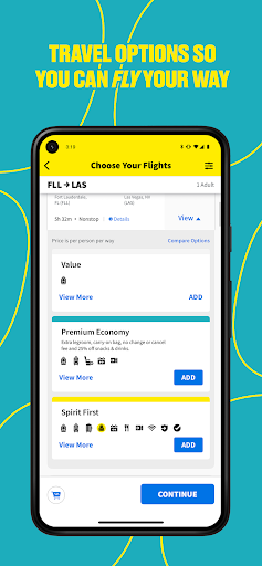 Spirit Airlines screenshot