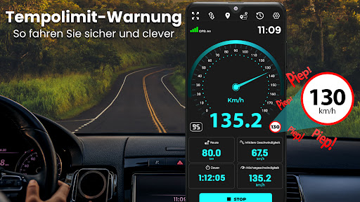 Geschwindigkeitsmesser GPS HUD Screenshot